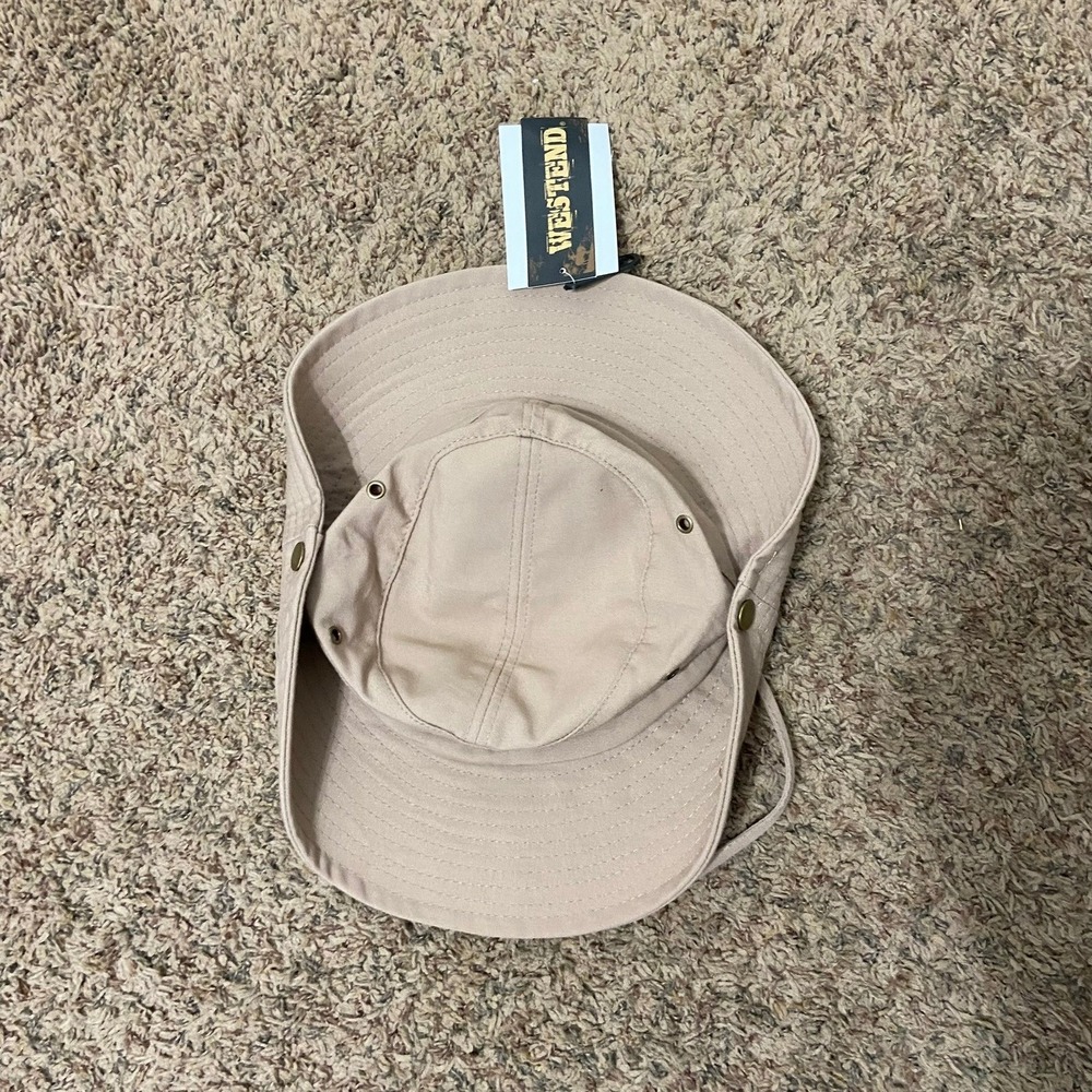 West End Hat 100% Cotton Safari Gardening Khaki NWT S/M‎ Strap